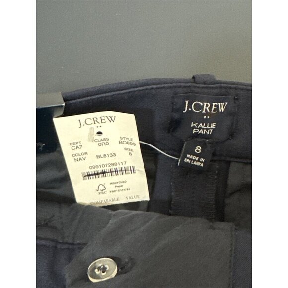 J.Crew Women's 8 Kallie Pant Navy NWT Straight Leg Inseam 28" - Picture 8 of 16